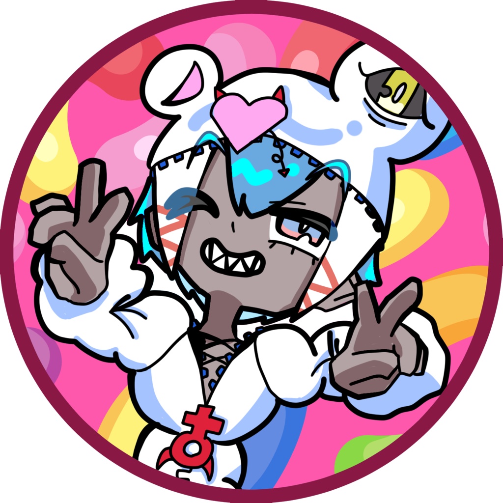 「しろいあくまちゃん」アイコン7種類パック ©Nika(にか)2025