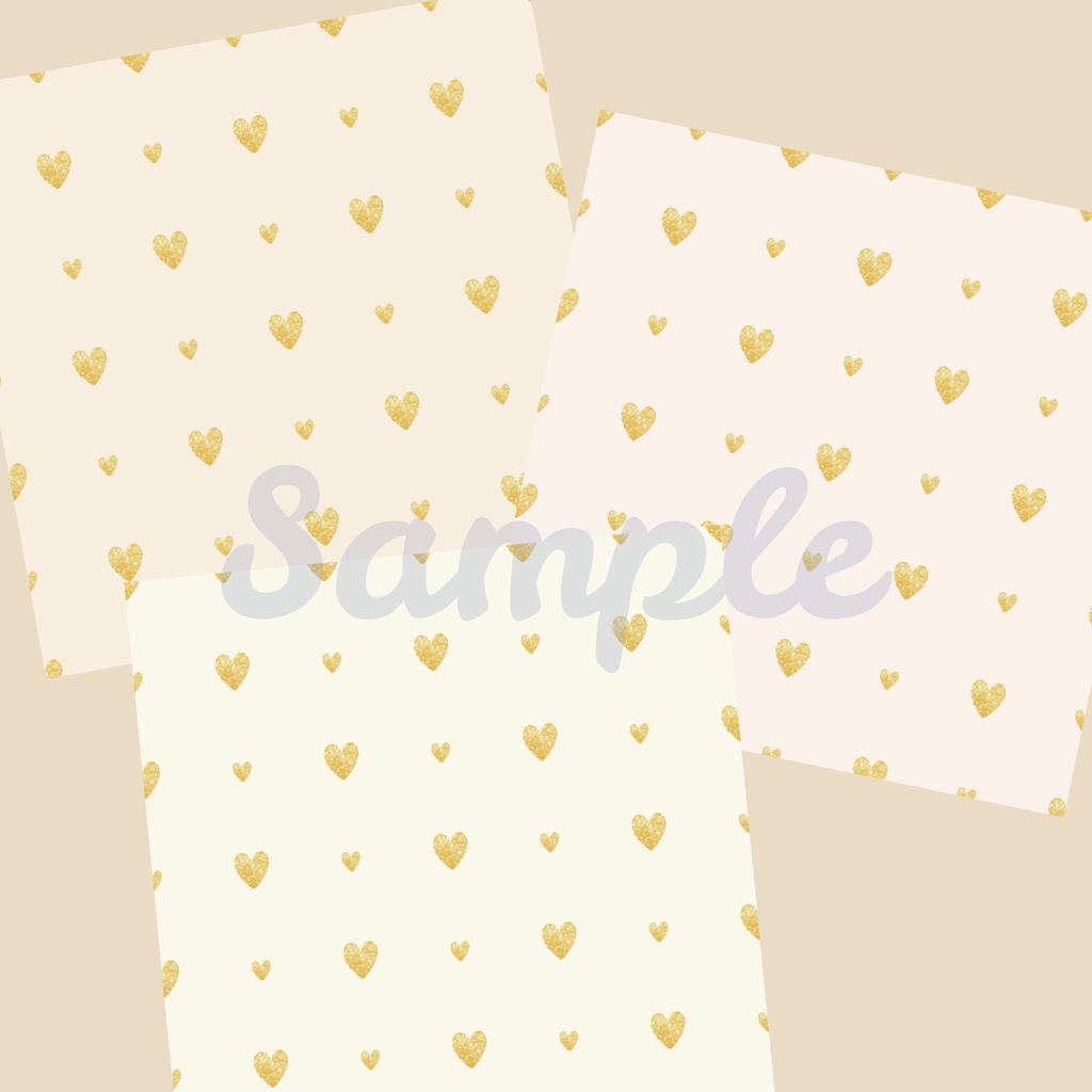 ハート柄 デジタルペーパー 12枚 バレンタイン