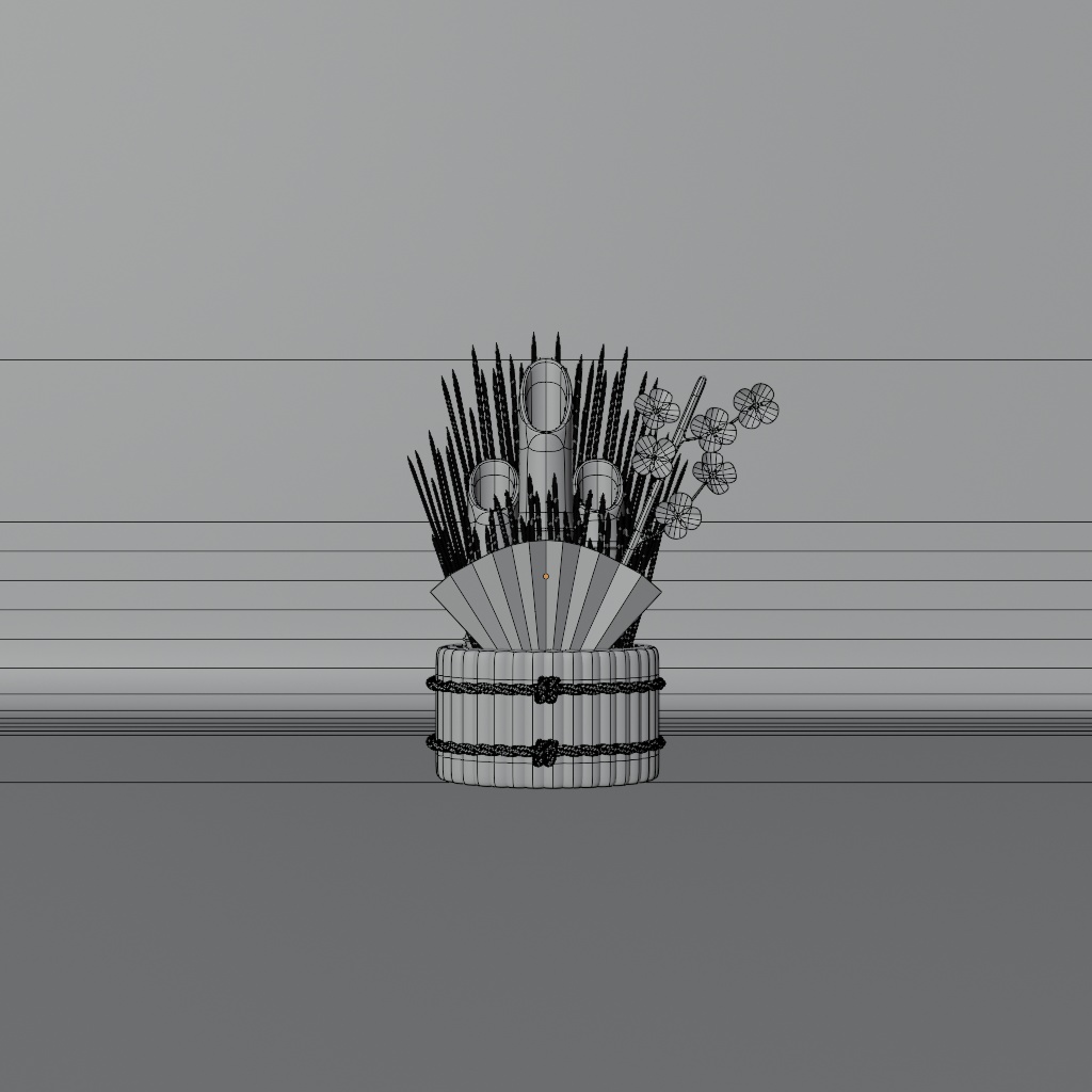 【Blender】【お正月シリーズ】Kawaii かどまつ 【商用利用可能】