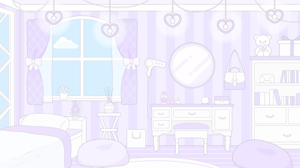 【初出品記念無料】パステル可愛い配信部屋 背景 フリー 静止画のみ