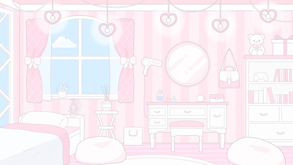 【初出品記念無料】パステル可愛い配信部屋 背景 フリー 静止画のみ