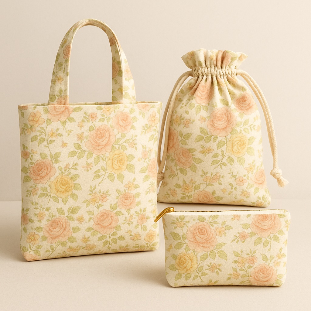 【商用利用可】アンティークローズ柄 デジタルペーパー 3種セット(大・中・小) 大人かわいい 花柄 紙もの / 布印刷 / ハンドメイド素材