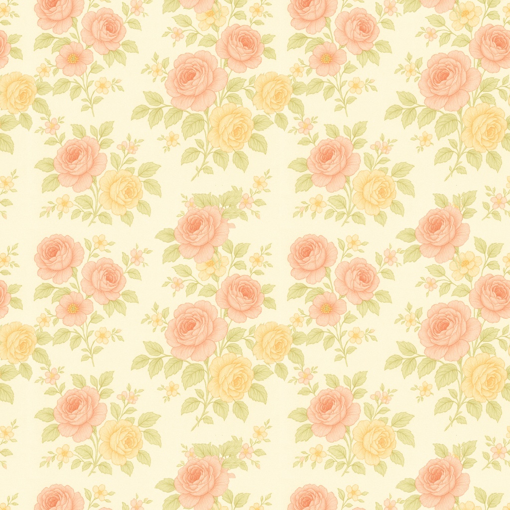 【商用利用可】アンティークローズ柄 デジタルペーパー 3種セット(大・中・小) 大人かわいい 花柄 紙もの / 布印刷 / ハンドメイド素材