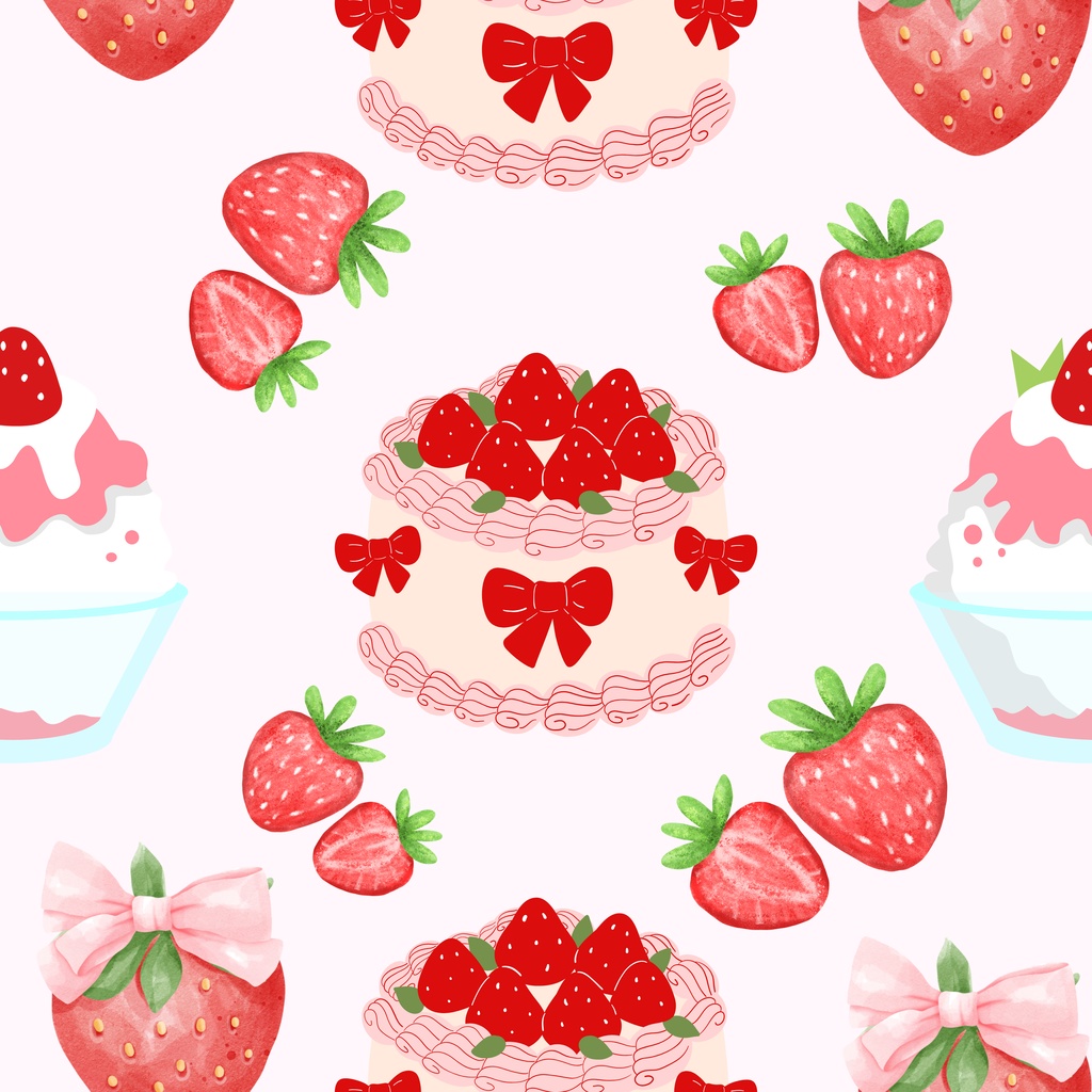 Strawberry Cake Party（ストロベリーケーキパーティ）©　ピンク 大/中/小　3点セット