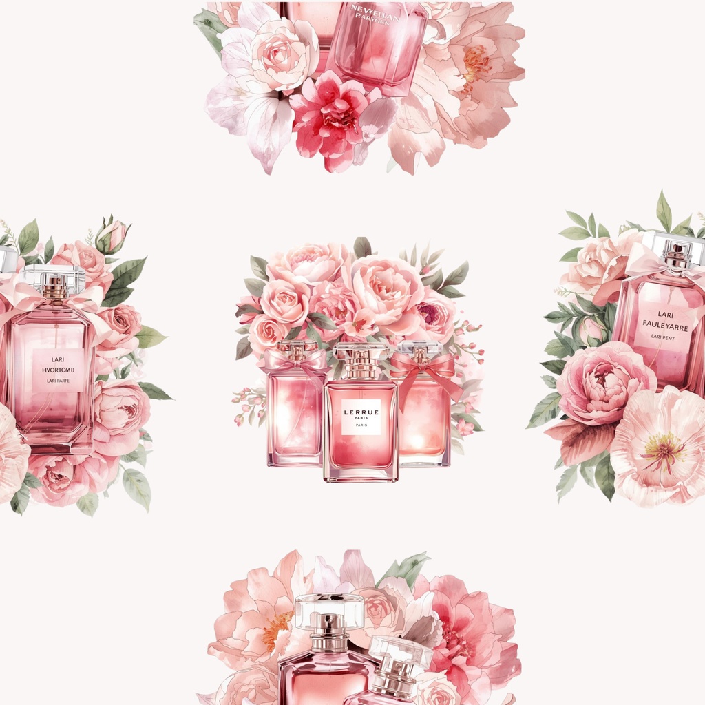 Romantic Perfume Roses｜香水と薔薇の大人フェミニン柄デジタルペーパー　大/中/小　3点セット
