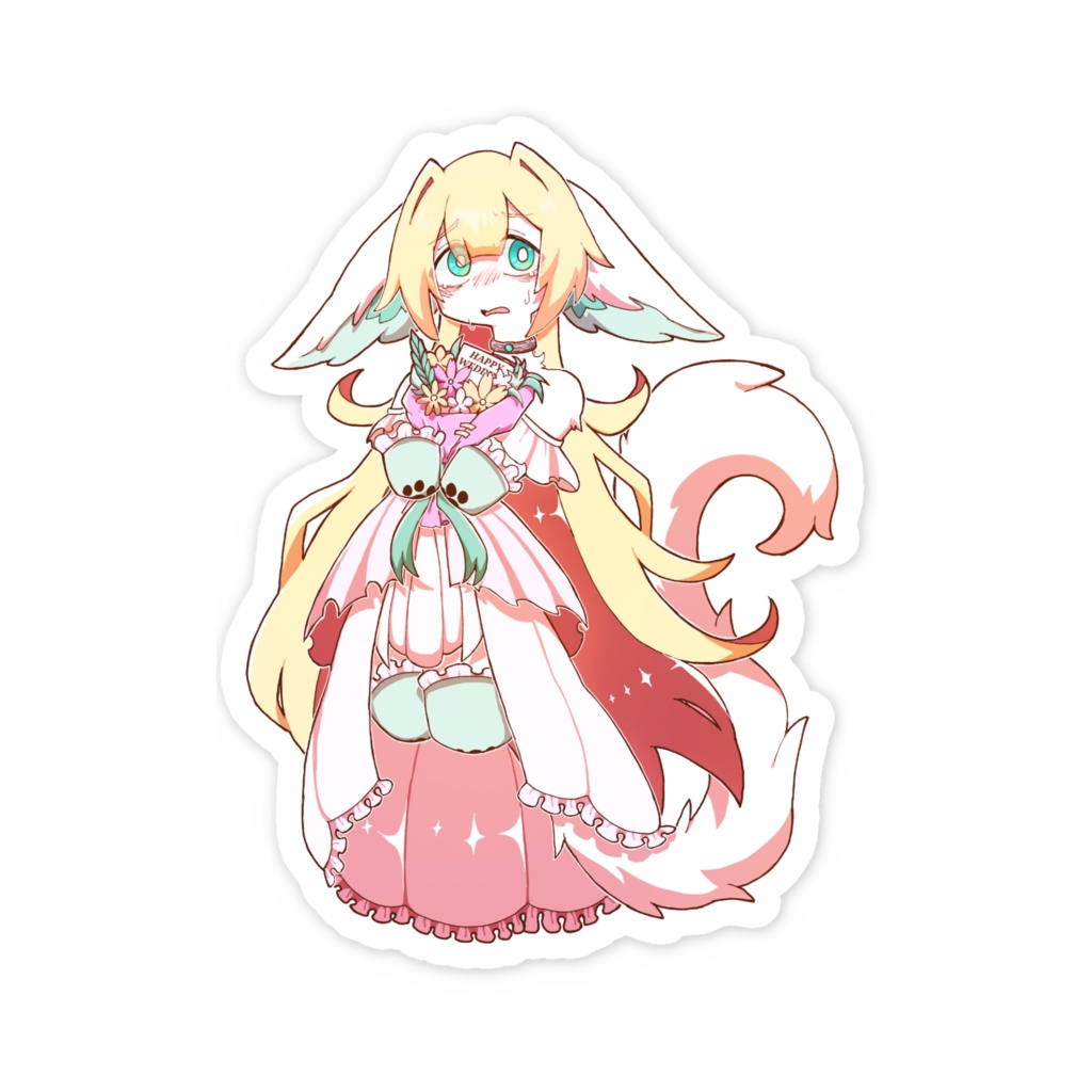 着せ替え人形くん ステッカー HAPPYWEDDING