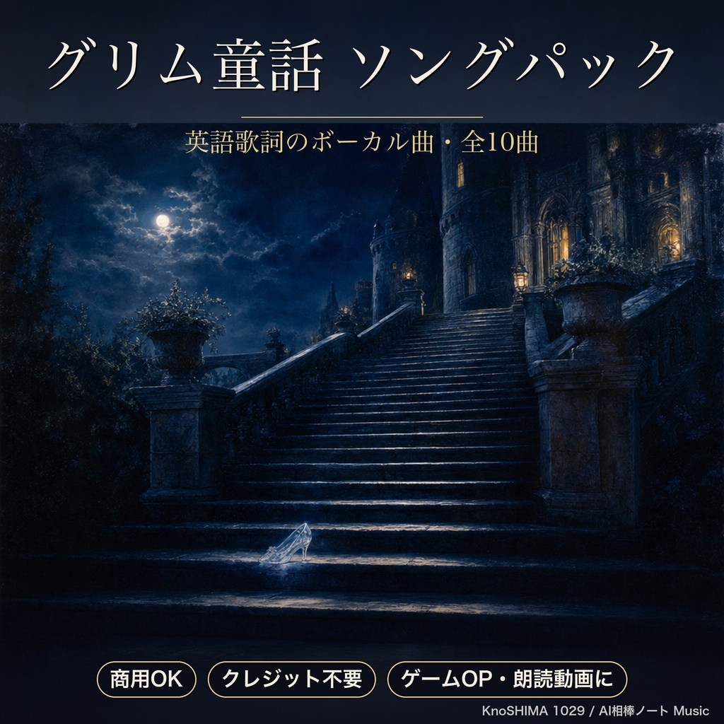 グリム童話ソングパック "Midnight Castle"｜ゲームOP・朗読動画に｜英語歌詞・ボーカル10曲｜商用OK・クレジット不要｜KnoSHIMA 1029