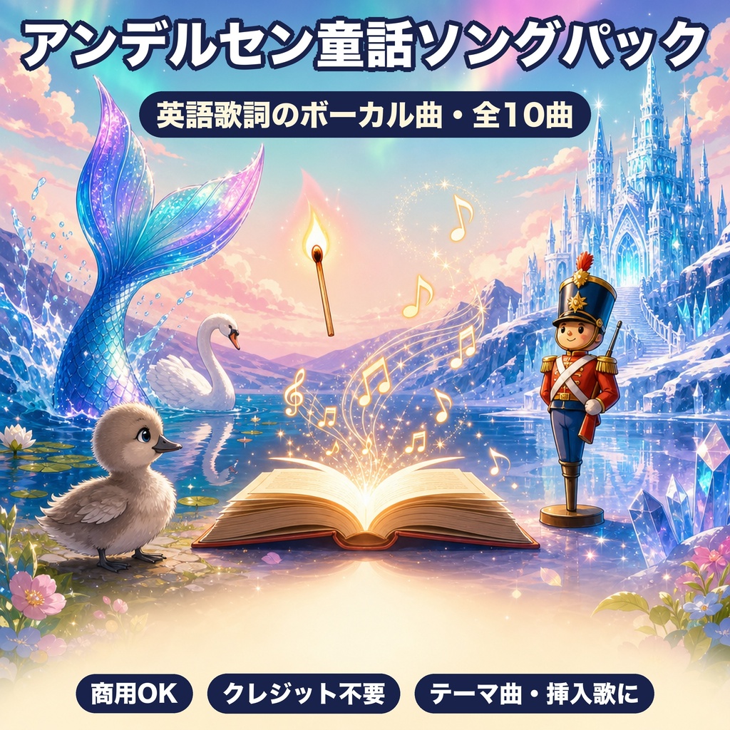 ゲーム・動画テーマ曲に|アンデルセン童話ソングパック(英語歌詞・ボーカル入り10曲)