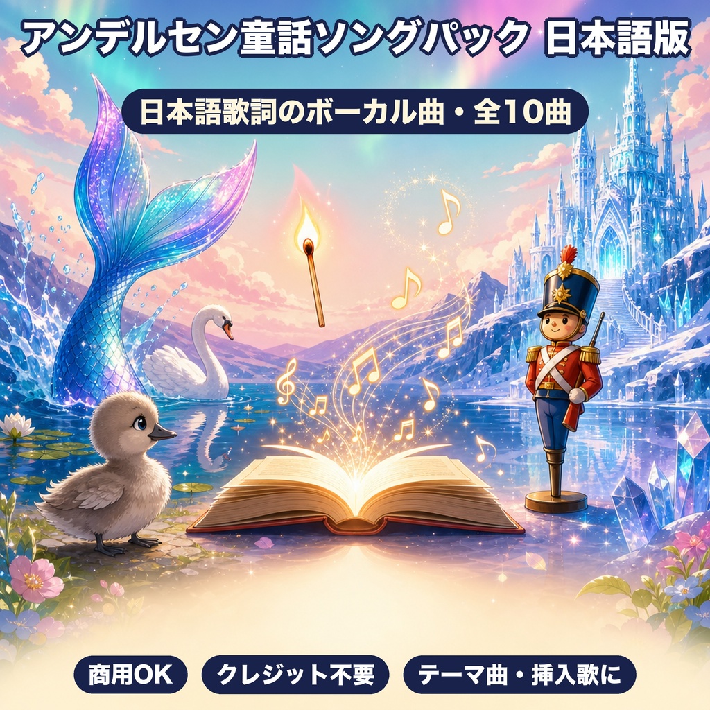 ゲーム・動画テーマ曲に|アンデルセン童話ソングパック 日本語版(日本語歌詞・ボーカル入り10曲)