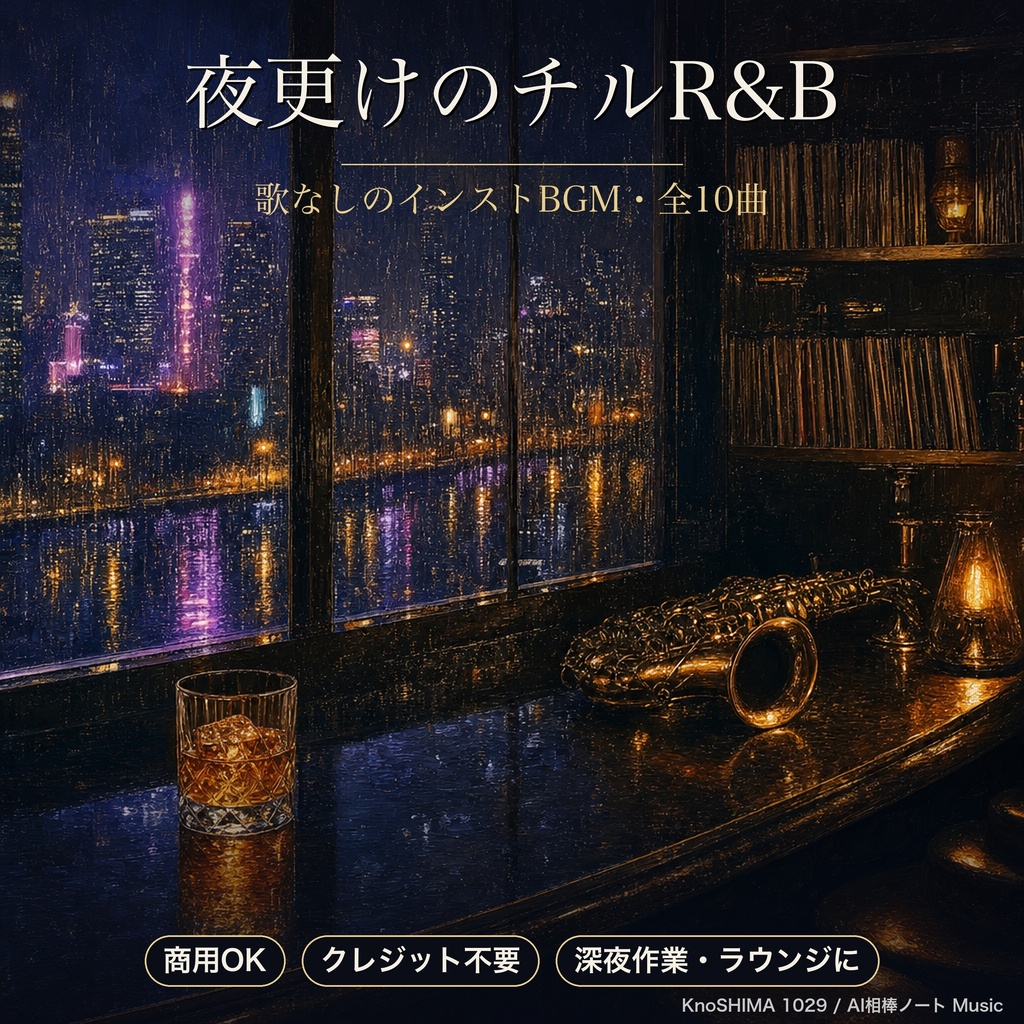 夜更けのチルR&B 10曲 "Velvet Hour"|深夜作業・雑談配信・ラウンジに|歌なしインストBGM|商用OK・クレジット不要|KnoSHIMA 1029