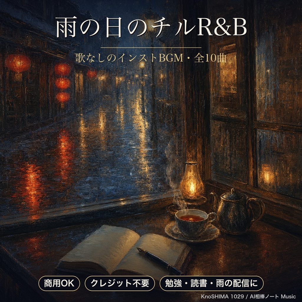 雨の日のチルR&B 10曲 "Paper Rain"｜勉強・読書・雨の日の配信に｜歌なしインストBGM｜商用OK・クレジット不要｜KnoSHIMA 1029