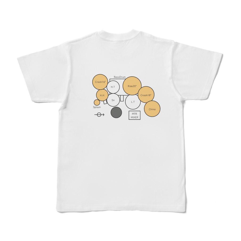 だむだむセッティング図Tシャツ
