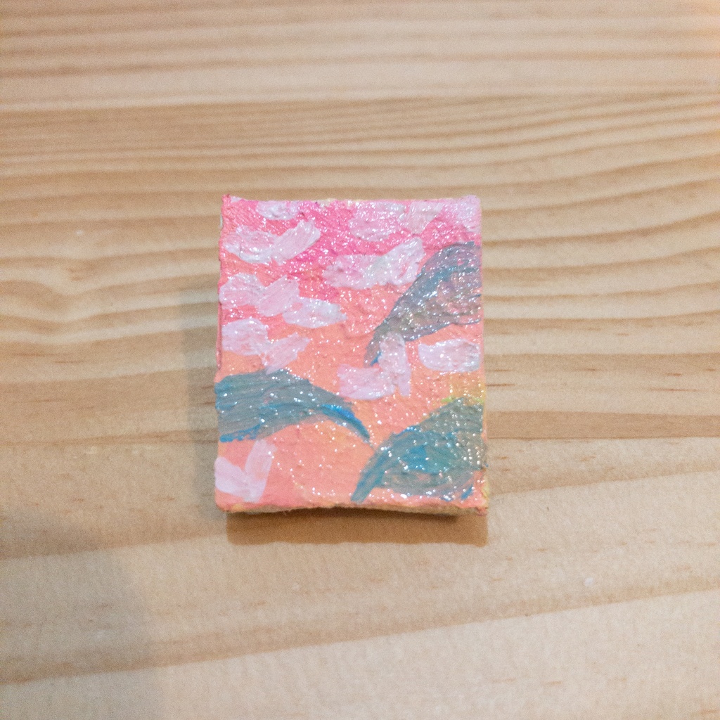 アートキャンバスピンバッジ「片想い」