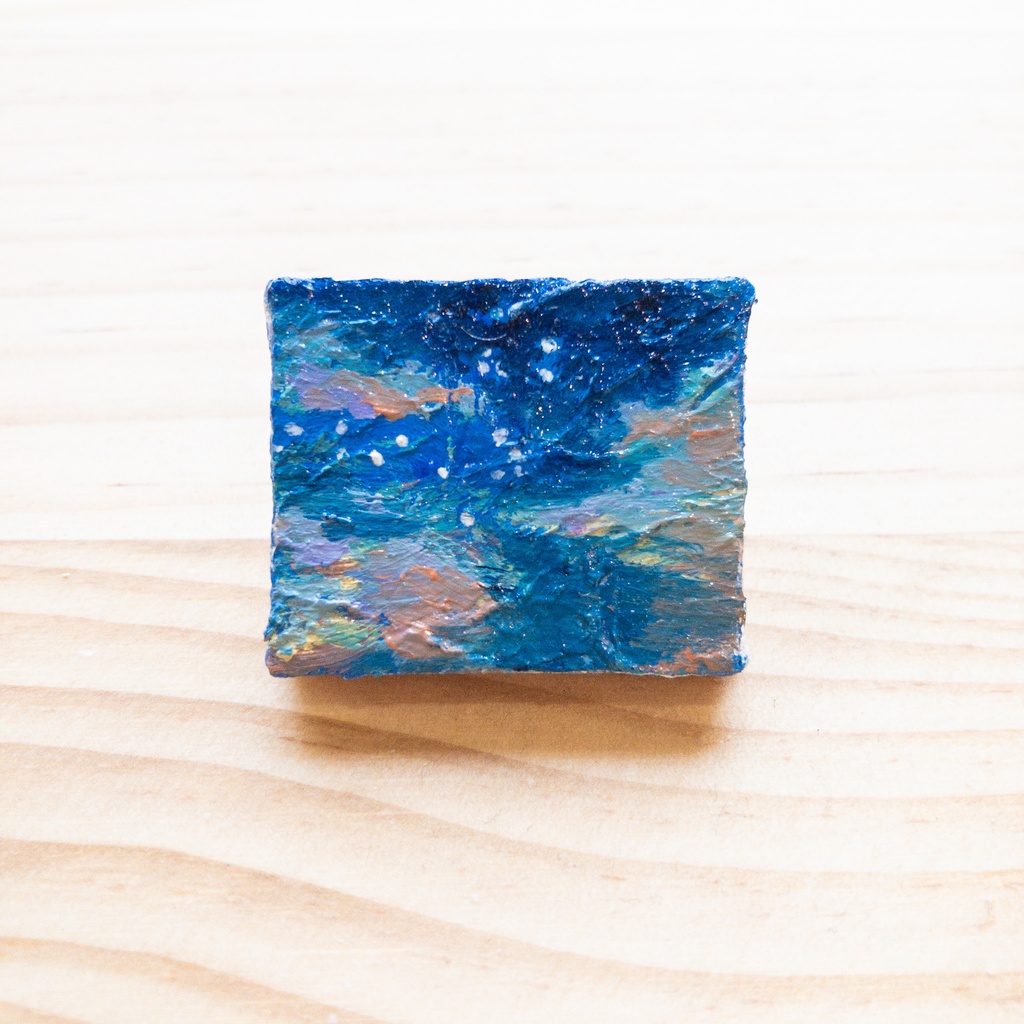 アートキャンバスピンバッジ「日没」