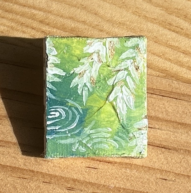 アートキャンバスピンバッジ「言の葉の庭」