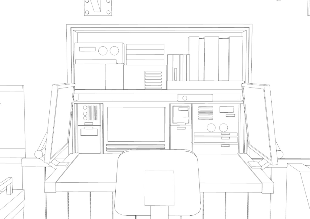 クリスタ用船室3D