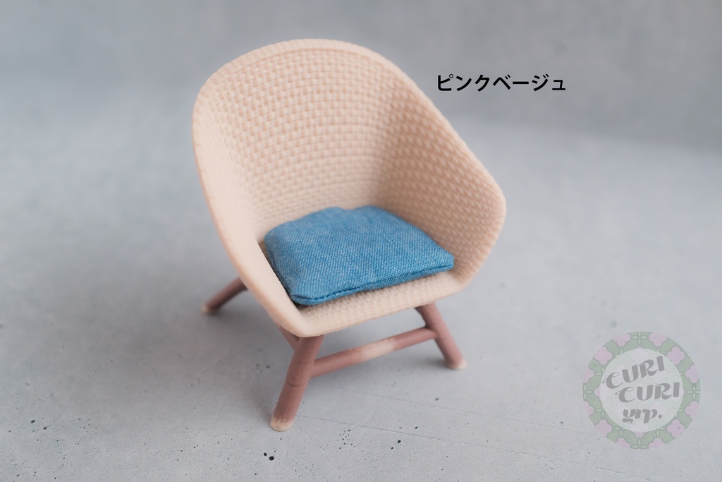 1/12ドール向け ラタン風ミニチュアチェア