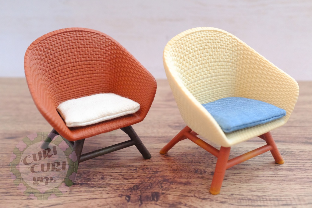 1/12ドール向け ラタン風ミニチュアチェア