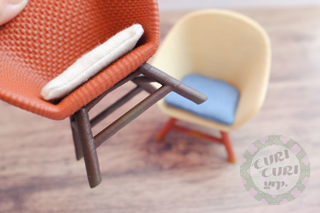 1/12ドール向け ラタン風ミニチュアチェア