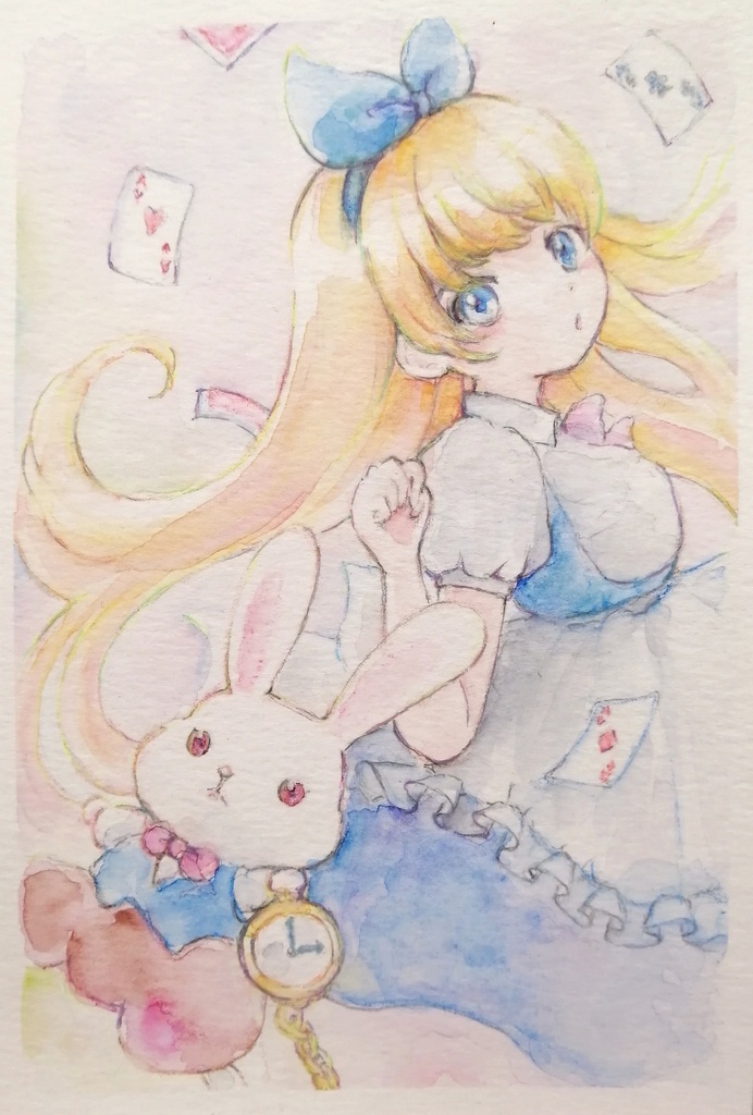 原画　アリスとうさぎ