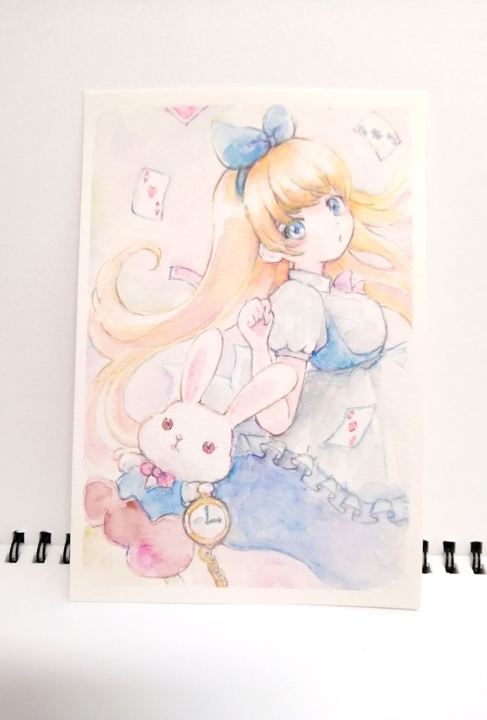 手描きイラスト アナログ アリスと兎 まめこ@10/18-19両日E-33 静岡