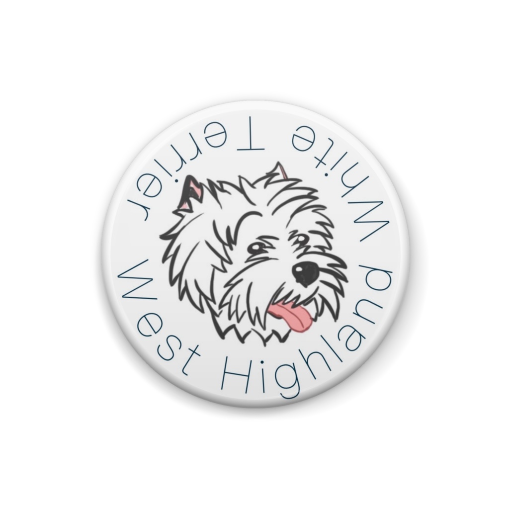 ウエスティ 缶バッジ 25mm WESTIE 雑貨 人気 可愛い おしゃれ 犬柄 オリジナル