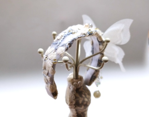 ドール用カチューシャ白い蝶々送料無料