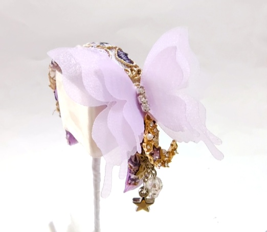 ドール用カチューシャ蝶々パープル送料無料