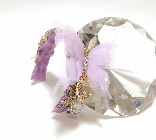 ドール用カチューシャ蝶々パープル送料無料