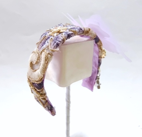 ドール用カチューシャ蝶々パープル送料無料