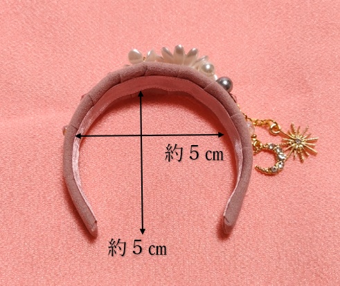 ドール用くすみピンクのカチューシャ送料無料