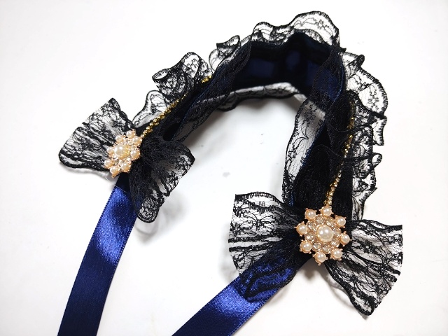 黒いレースのヘッドドレス