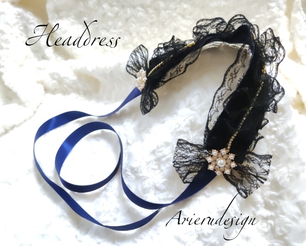 黒いレースのヘッドドレス