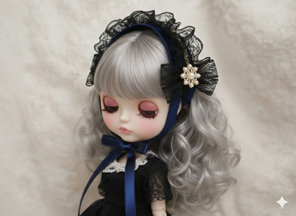 黒いレースのヘッドドレス送料込み