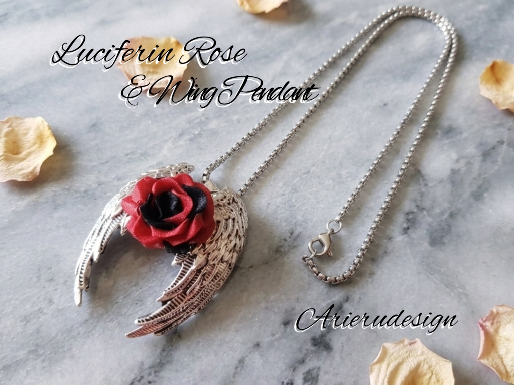 Luciferin Rose & Wing Pendant