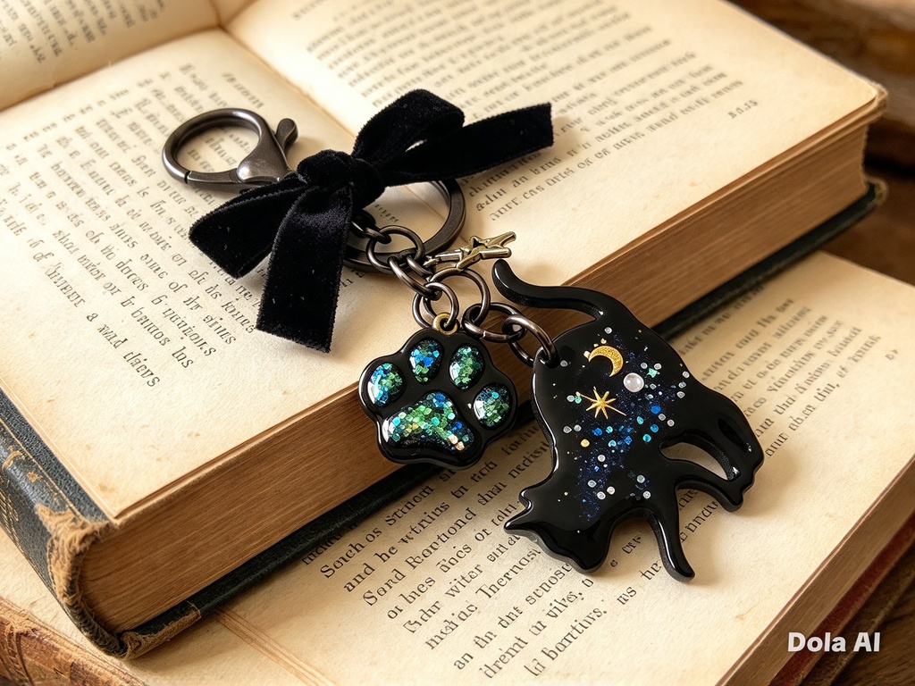 Midnight Black Cat【Celestial Gothic Keychain】