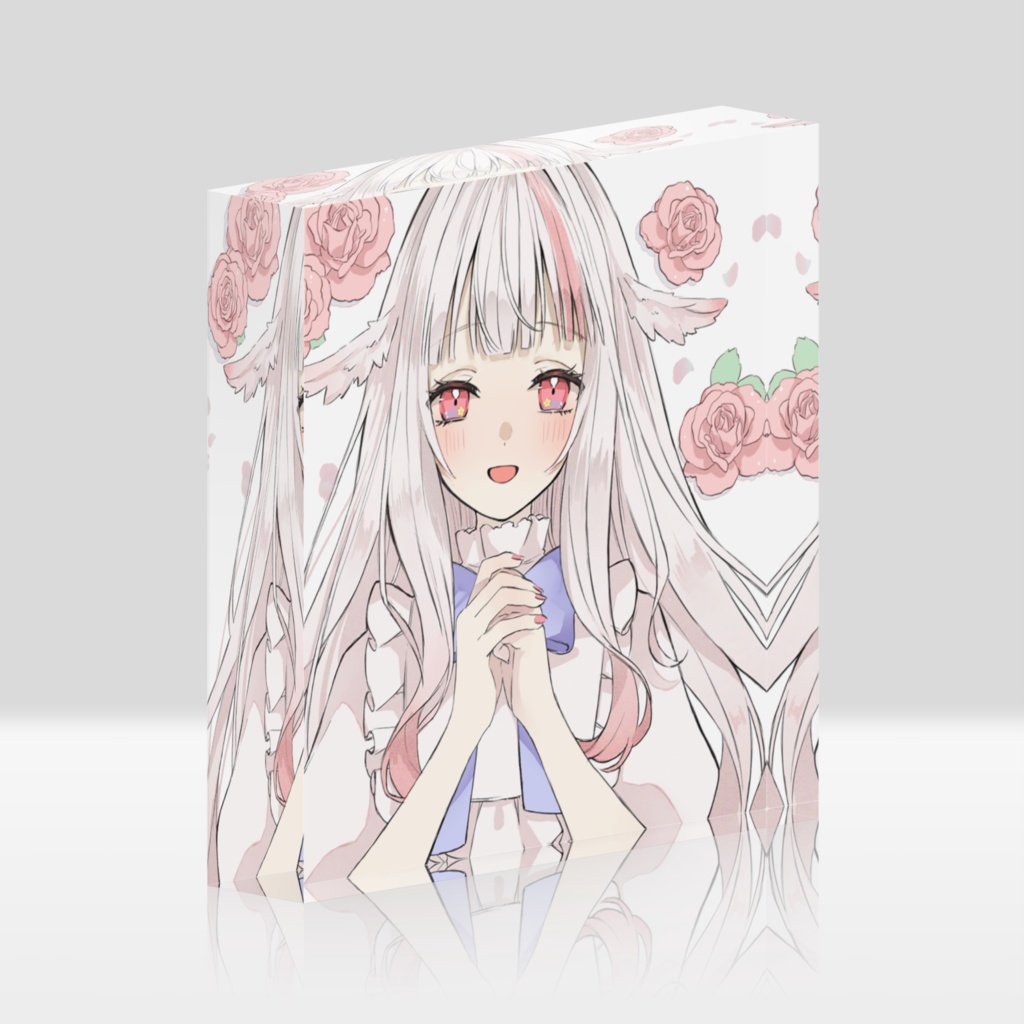 【初配信記念グッズ】真澪しゅに アクリルブロック1(100×100mm)