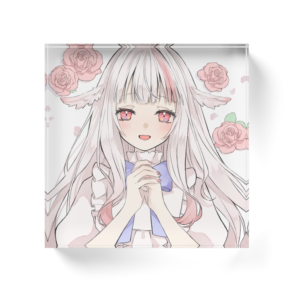 【初配信記念グッズ】真澪しゅに アクリルブロック1(100×100mm)