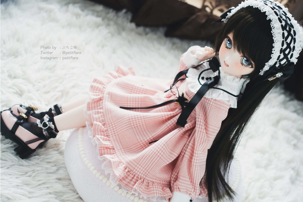 MDD / DDP / KUMAKO / SDM対応 OF 【地雷ちゃん(ぴんくのちぇっく)】MDD / DDP / KUMAKO /SDM Outfit 【Jirai-chan (Pink checkered)】