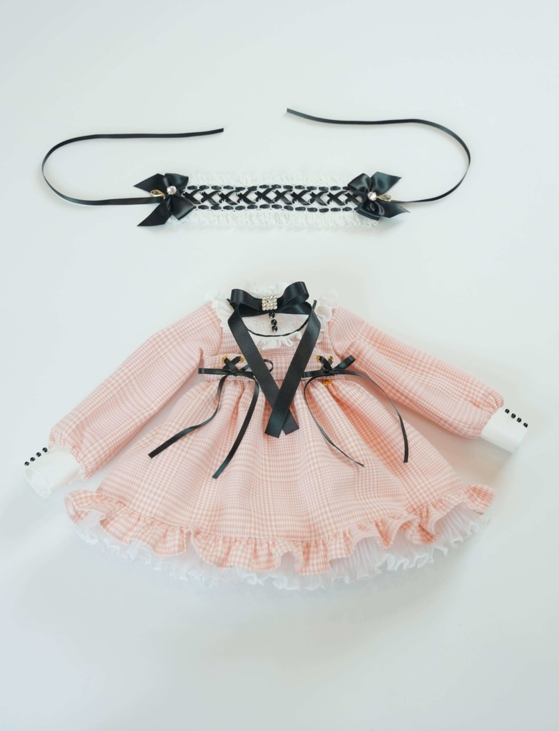 MDD / DDP / KUMAKO / SDM対応 OF 【地雷ちゃん(ぴんくのちぇっく)】MDD / DDP / KUMAKO /SDM Outfit 【Jirai-chan (Pink checkered)】