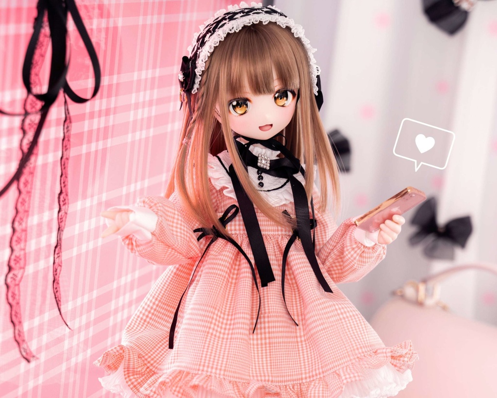 MDD / DDP / KUMAKO / SDM対応 OF 【地雷ちゃん(ぴんくのちぇっく)】MDD / DDP / KUMAKO /SDM Outfit 【Jirai-chan (Pink checkered)】