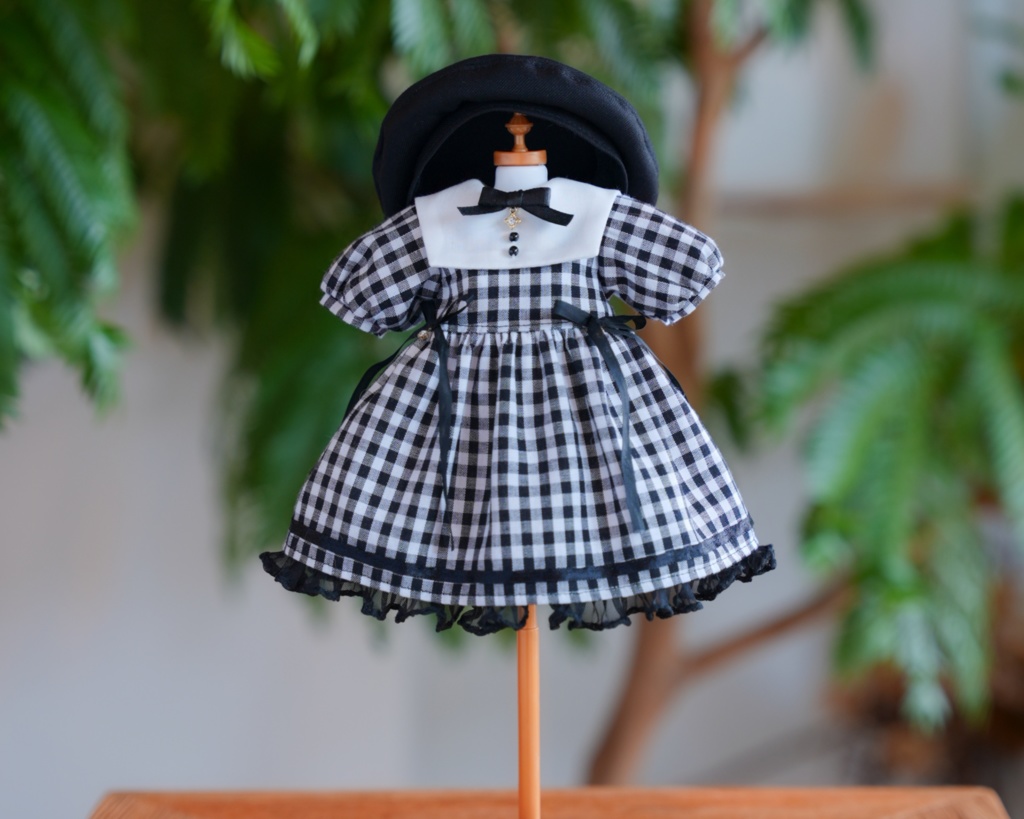 1/6サイズ TinyFox / BabyKUMAKO【ギンガムチェックワンピ（縫製キット）】【Gingham Check Dress(Sewing Kit)】