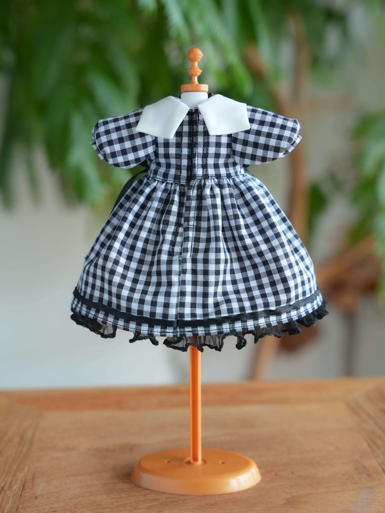 1/6サイズ TinyFox / BabyKUMAKO【ギンガムチェックワンピ(縫製キット)】【Gingham Check Dress(Sewing Kit)】