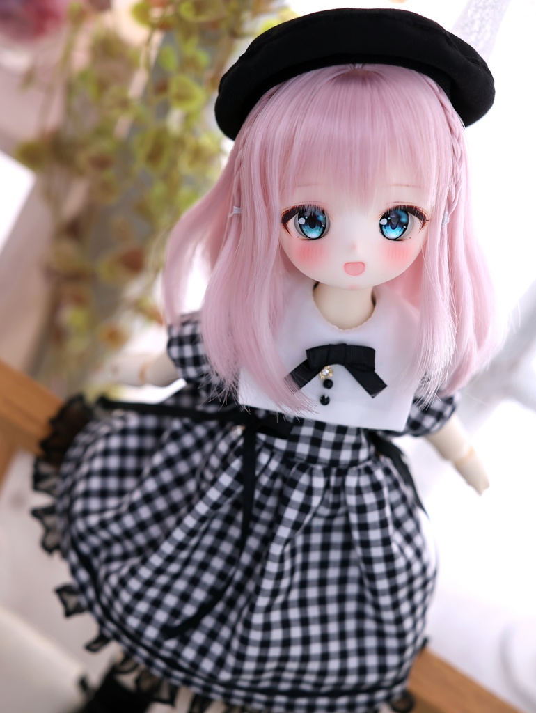 型紙 1/6サイズ TinyFox / BabyKUMAKO【ギンガムチェックワンピセット 型紙(紙出力Ver)】【Gingham Check Dress Set Pattern (Printed Paper Version)】