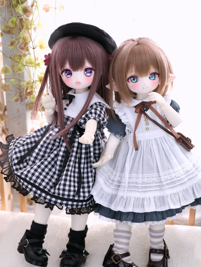 1/6 TinyFox / BabyKUMAKO【ギンガムチェックワンピセット】【Gingham Check Dress Set】