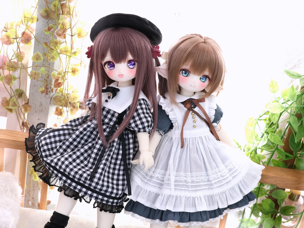 1/6 TinyFox / BabyKUMAKO【ギンガムチェックワンピセット】【Gingham Check Dress Set】