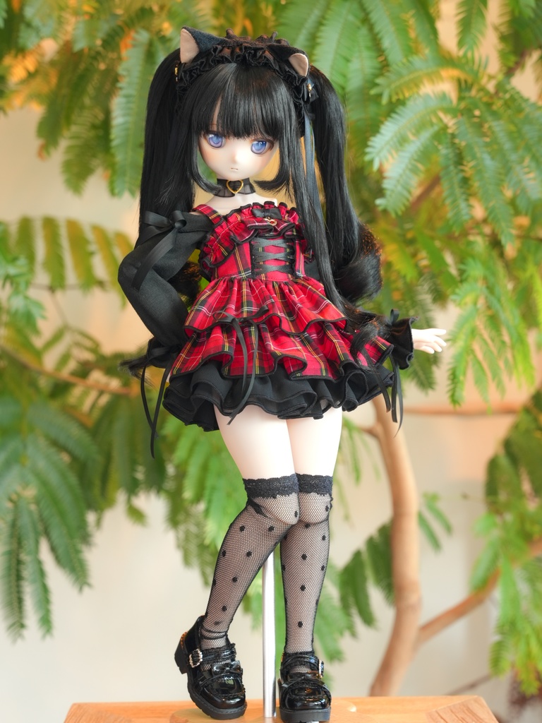 MDD / KUMAKO【オフショルワンピ・ロックルージュ】【Off-shoulder dress(Red)】