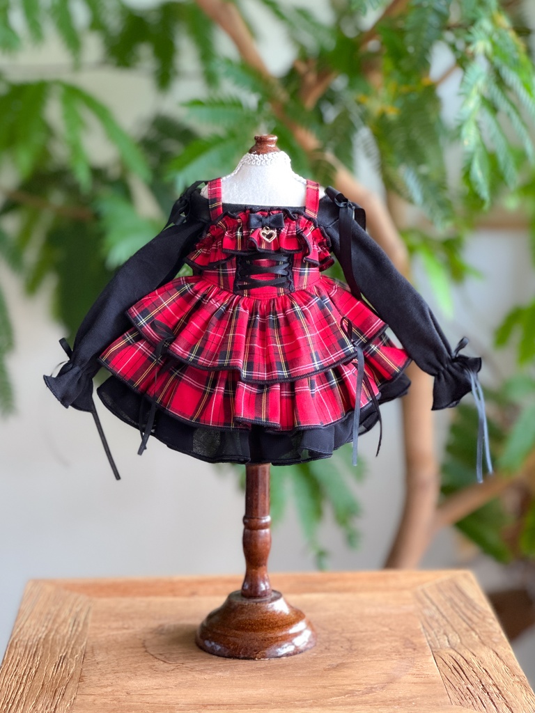 MDD / KUMAKO【オフショルワンピ・ロックルージュ】【Off-shoulder dress(Red)】
