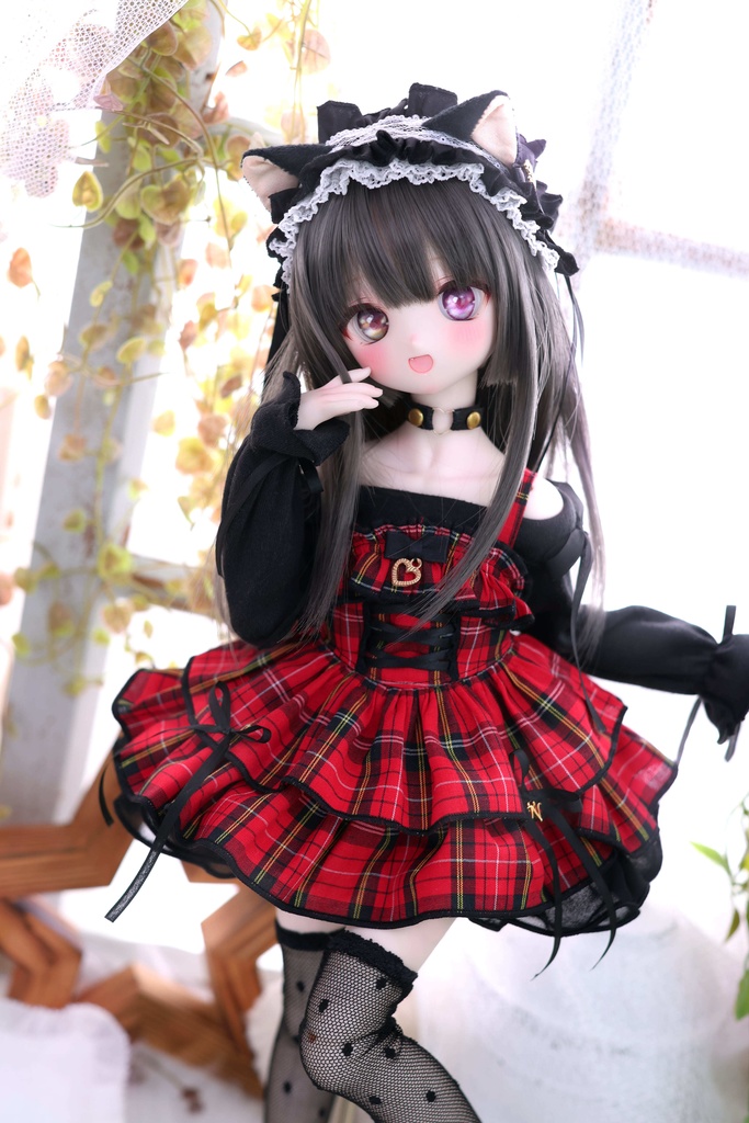 MDD / KUMAKO【オフショルワンピ・ロックルージュ】【Off-shoulder dress(Red)】