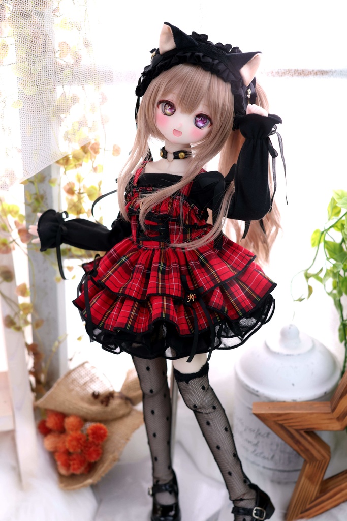 MDD / KUMAKO【オフショルワンピ・ロックルージュ】【Off-shoulder dress(Red)】